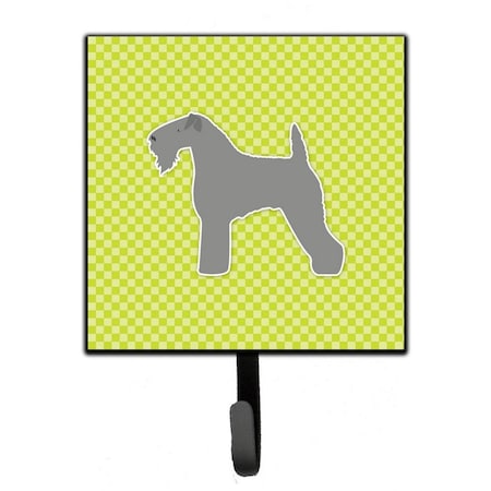 Carolines Treasures Kerry Blue Terrier Checkerboard Green Leash or Key Holder BB3792SH4